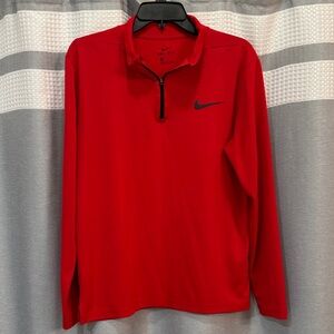 Nike Red Dri-Fit Quarter-Zip Pullover
